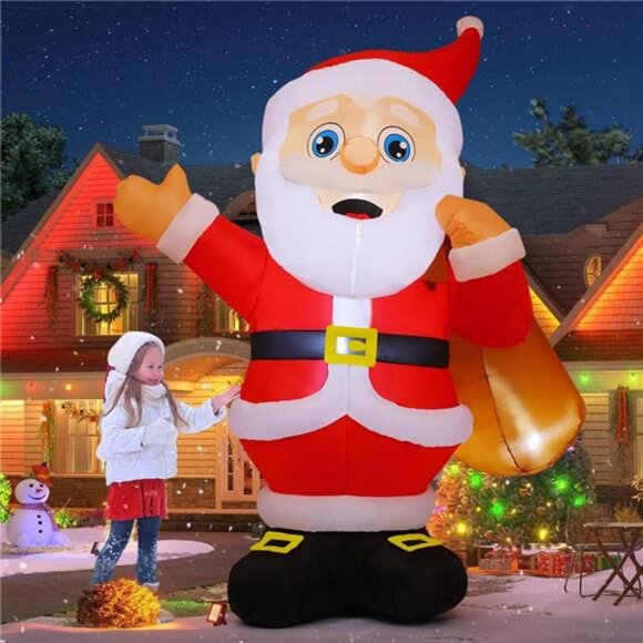 8.3 FT Christmas Inflatables Santa Claus Outdoor Decor Blow Up Yard Santa Claus